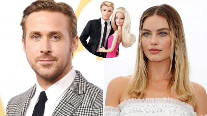 Ryan y Margot como Ken y Barbie