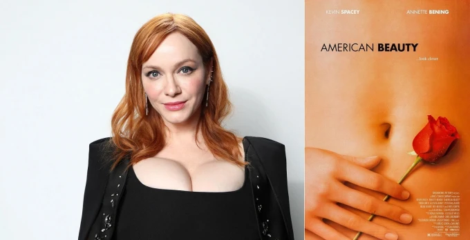 Christina Hendricks revela su desconocida aparición en 'American Beauty'... o al menos en el póster