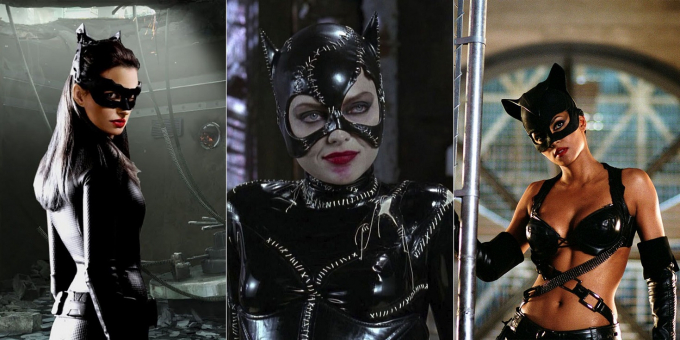 Hathaway, Pfeiffer y Berry en sus respectivas versiones de Catwoman