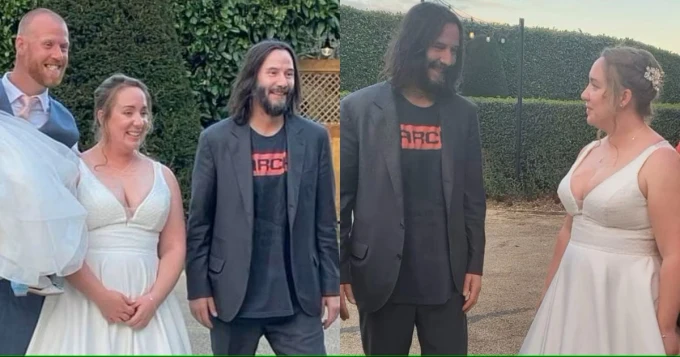 Keanu Reeves se presentó en la boda de unos desconocidos