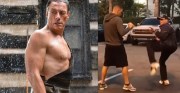 Noticia Jean-Claude Van Damme enseña sus patadas a dos luchadores de la UFC