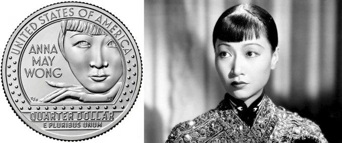 La actriz Anna May Wong, primera asiático-americana que aparece en una moneda de EE.UU.