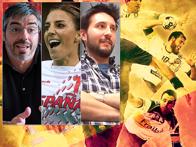 Alberto Urdiales, Eli Pinedo y el gran Paco Caro la voz de España en el Balonmano