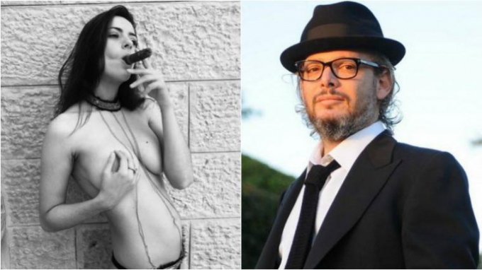 Victoria Vannucci fumándo un puro en una atrevida foto realizada por su propio marido Matías Garfunkel.