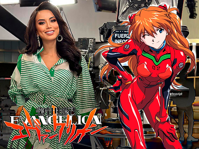Presentadora de TV deslumbra a la audiencia con un cosplay de Evangelion en pleno directo