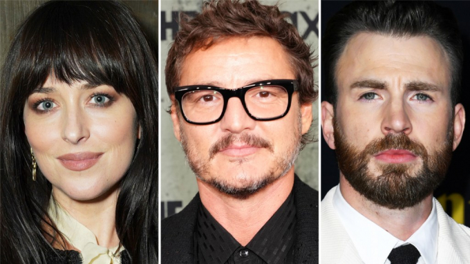 Conmoción en el set: Los apasionados besos entre Dakota Johnson, Pedro Pascal y Chris Evans 