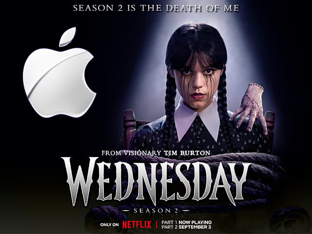 La segunda temporada de 'Miércoles' incluye tantos productos de Apple que parece un spot publicitario