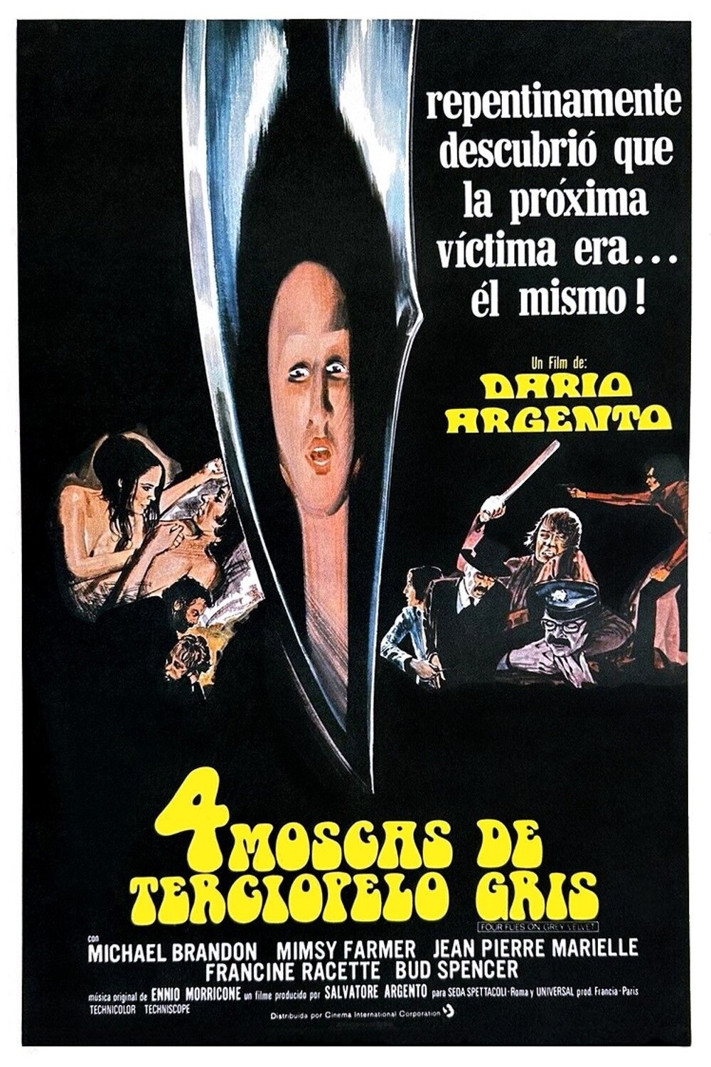 Poster de 4 MOSCAS SOBRE TERCIOPELO GRIS en español