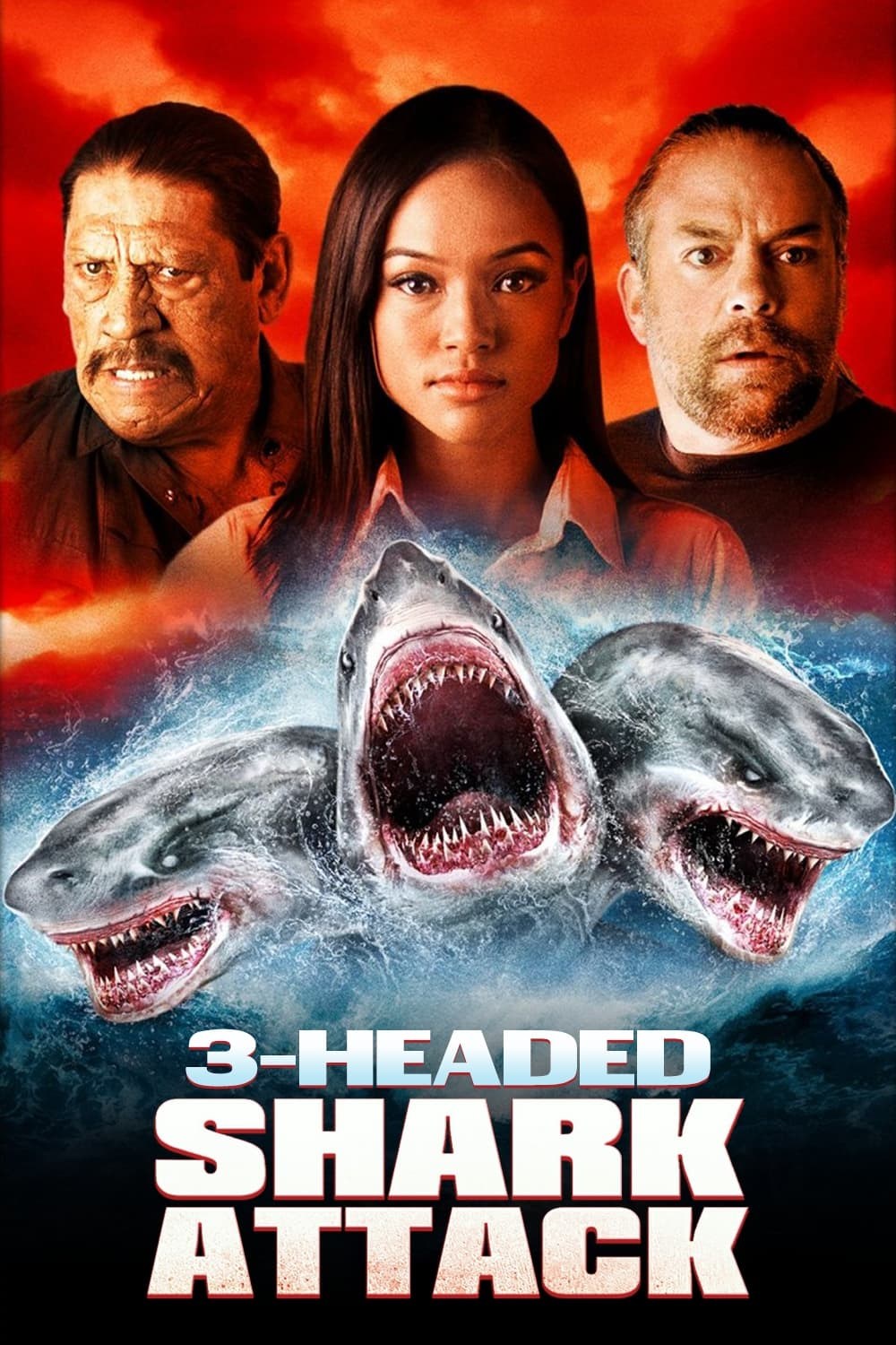 Poster de EL ATAQUE DEL TIBURÓN DE TRES CABEZAS en inglés