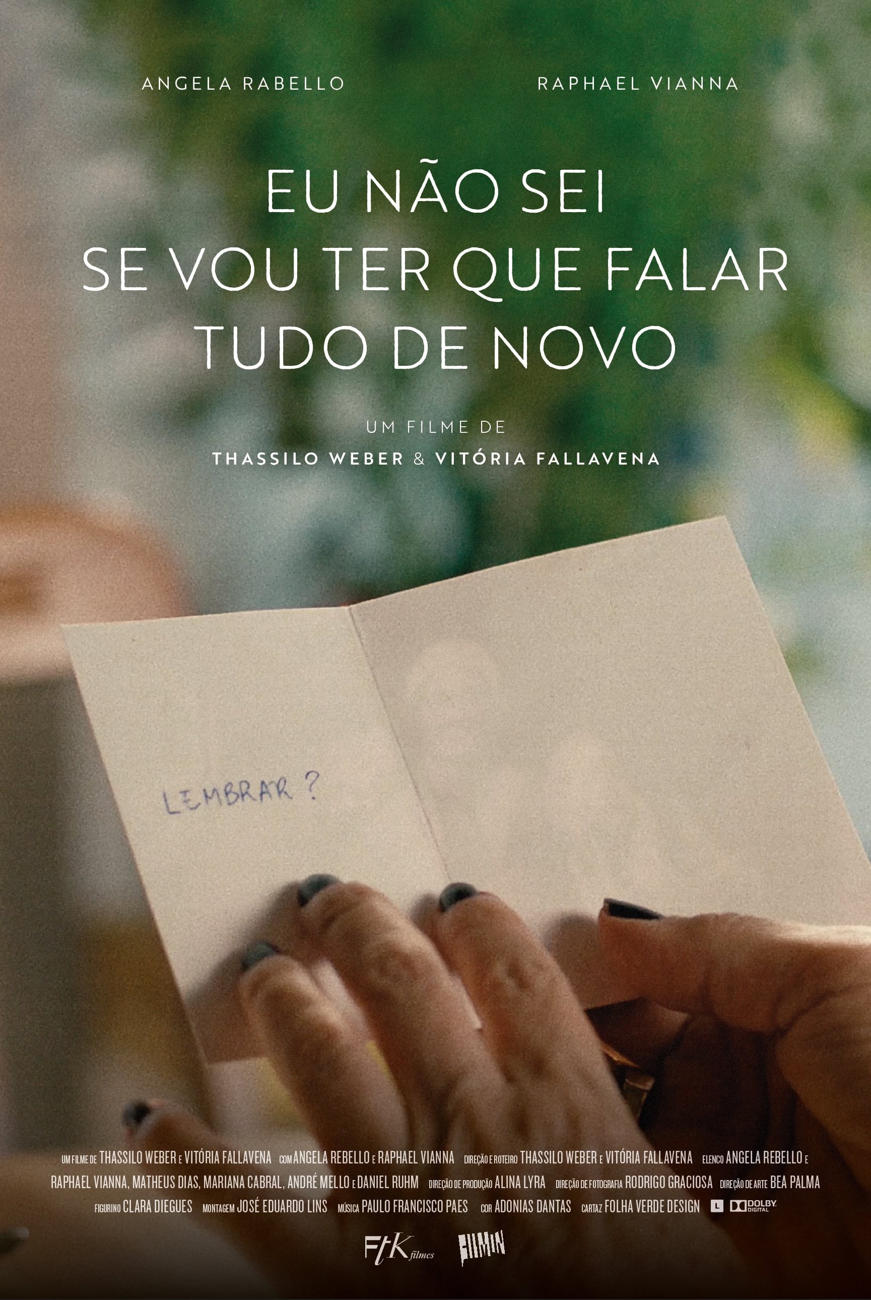 Poster de EU NÃO SEI SE VOU TER QUE FALAR TUDO DE NOVO