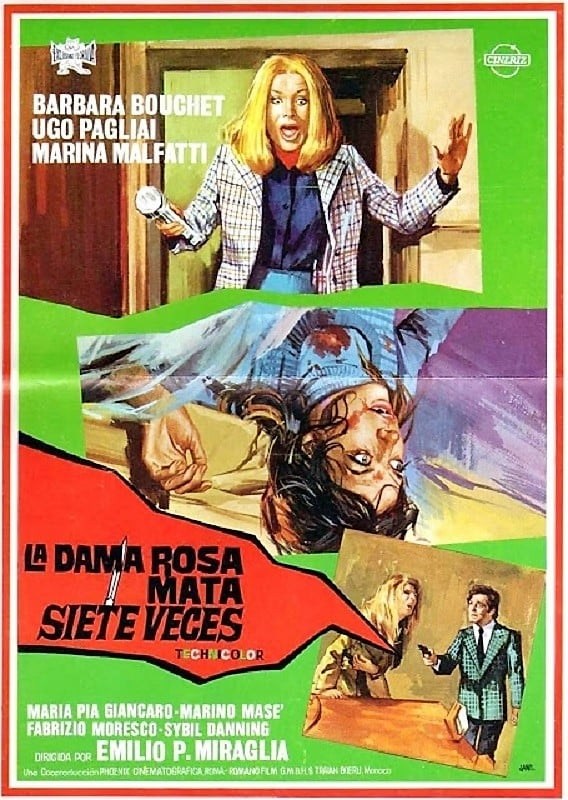Poster de LA DAMA ROJA MATA SIETE VECES en español