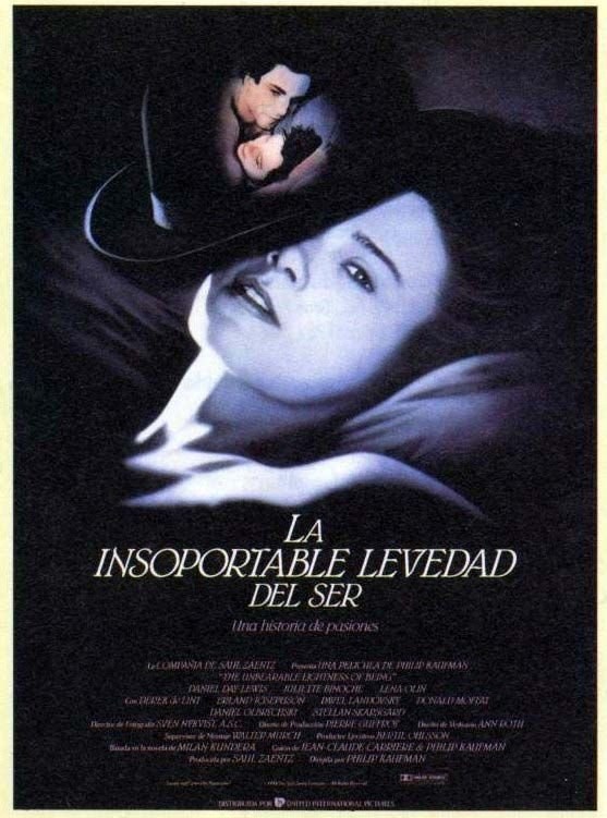 Poster de LA INSOPORTABLE LEVEDAD DEL SER en español