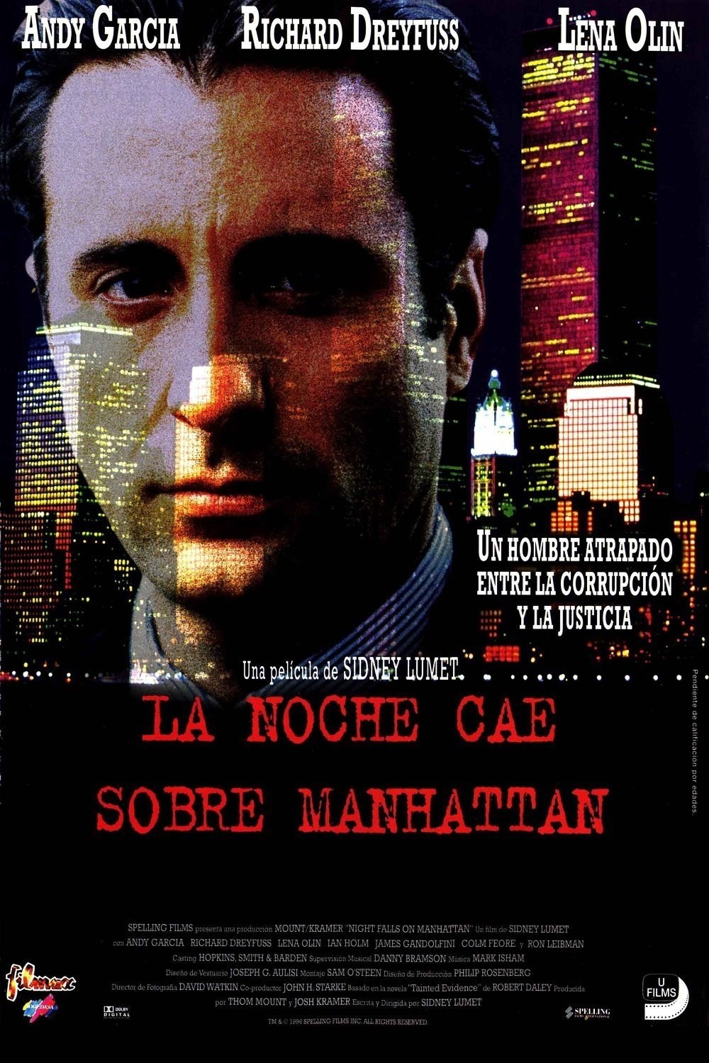 Poster de LA NOCHE CAE SOBRE MANHATTAN en español