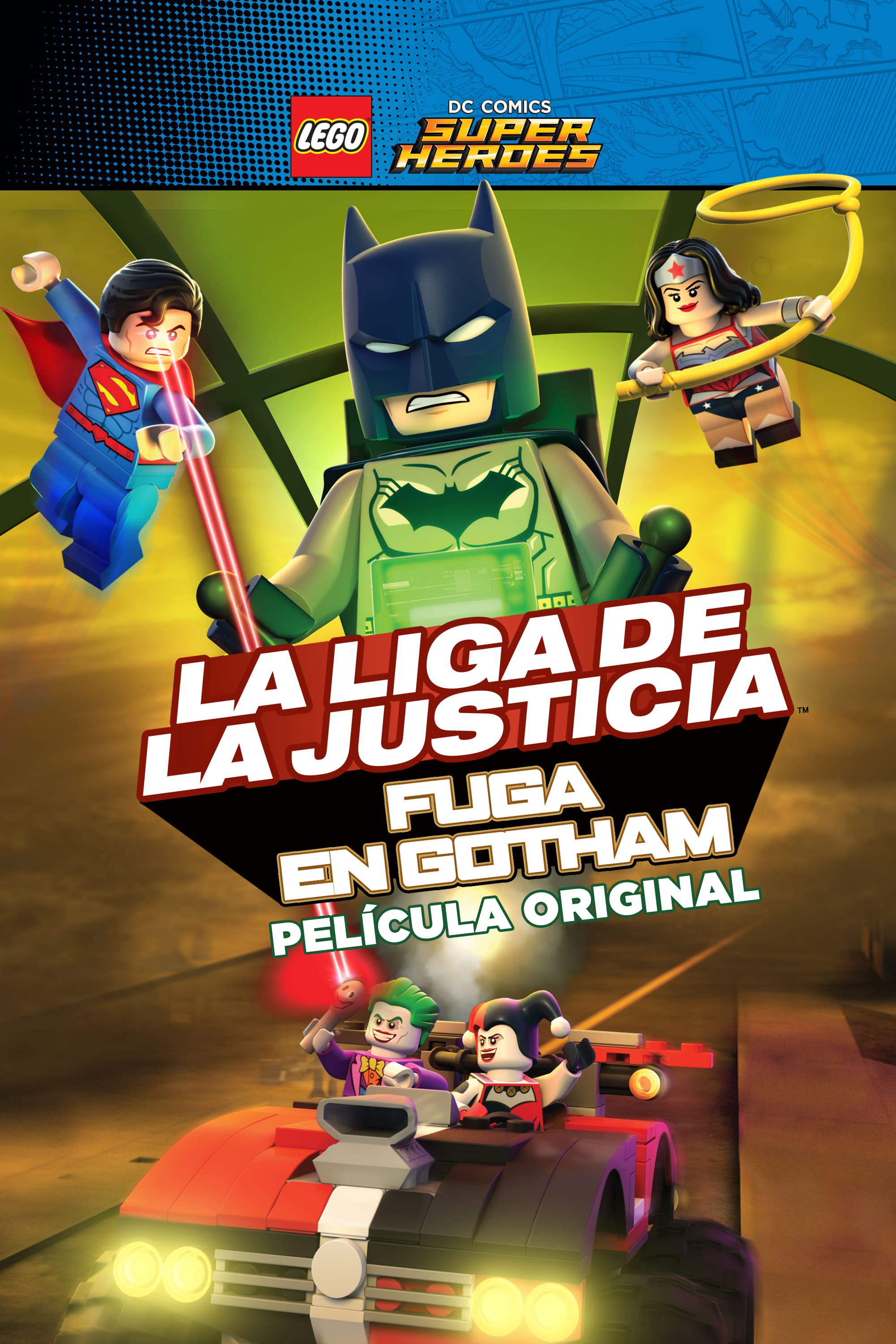 Poster de LEGO DC COMICS SUPER HEROES: LA LIGA DE LA JUSTICIA - HUIDA DE GOTHAM CITY en español