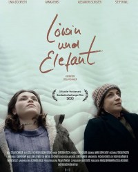 Löwin und Elefant