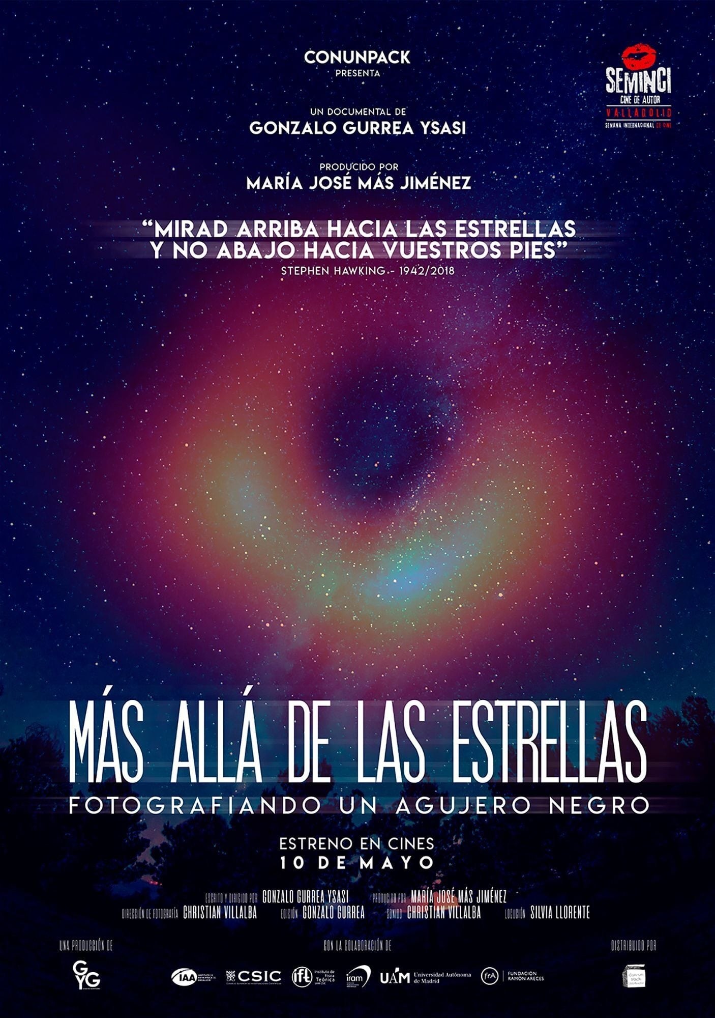 Poster de MÁS ALLÁ DE LAS ESTRELLAS. FOTOGRAFIANDO UN AGUJERO NEGRO en español