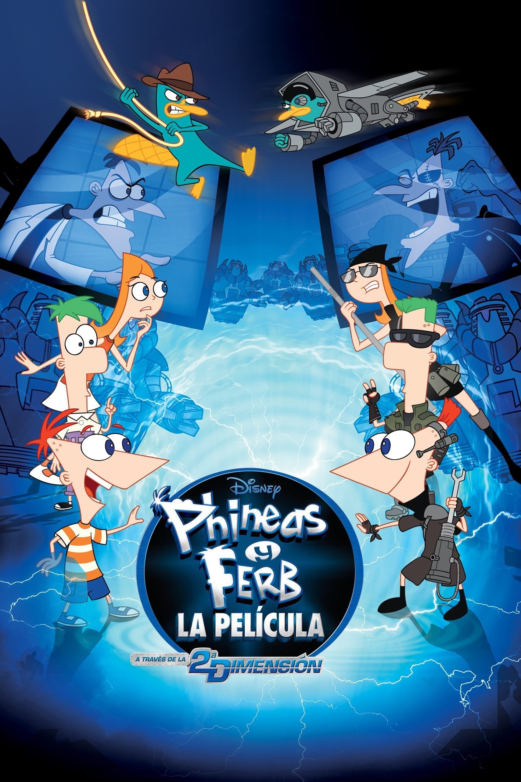 Poster de PHINEAS Y FERB LA PELÍCULA: A TRAVÉS DE LA 2ª DIMENSIÓN en español