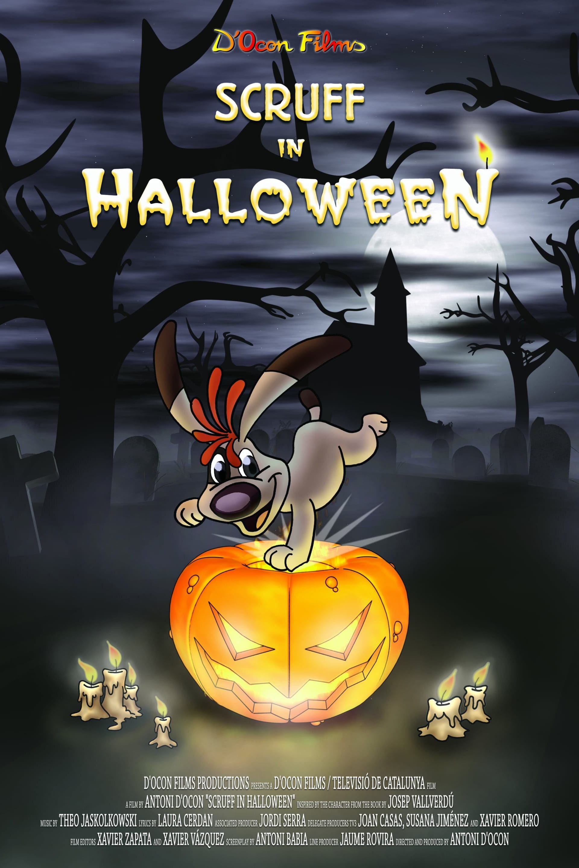 Poster de SCRUFF EN HALLOWEEN en inglés