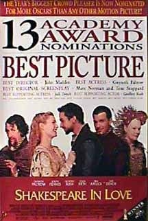 Poster de SHAKESPEARE IN LOVE (SHAKESPEARE ENAMORADO)