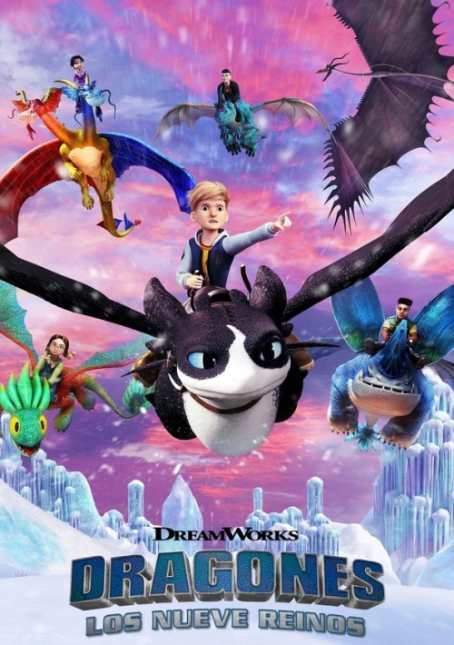 Poster  de la temporada 4 de Dragones: Los nueve reinos