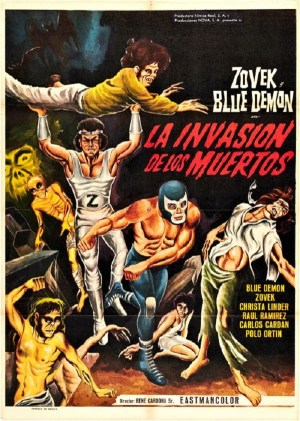 Blue Demon y Zovek en La invasión de los muertos