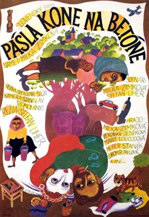 Pásla kone na betóne