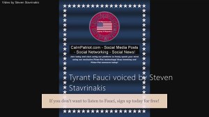 Tyrant Fauci Does Not Want You to Visit CalmPatriot!
