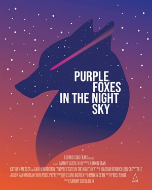 Purple Foxes in the Night Sky